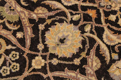 handmade Traditional  Brown Ivory Hand Knotted RECTANGLE 100% WOOL area rug 9'X12'