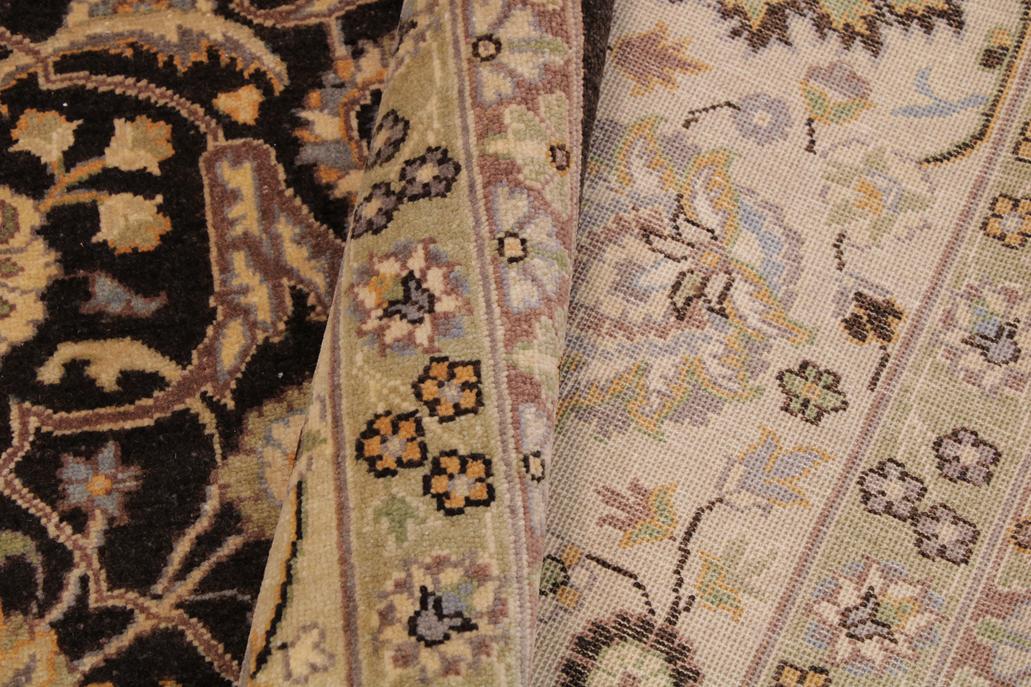 handmade Traditional  Brown Ivory Hand Knotted RECTANGLE 100% WOOL area rug 9'X12'