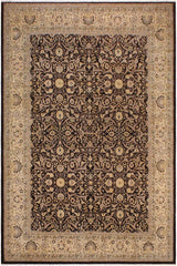 handmade Traditional  Brown Ivory Hand Knotted RECTANGLE 100% WOOL area rug 9'X12'