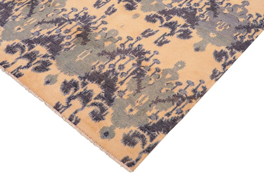 handmade Modern Modern Beige Blue Hand Knotted RECTANGLE 100% WOOL area rug 6X8