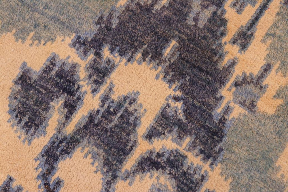 handmade Modern Modern Beige Blue Hand Knotted RECTANGLE 100% WOOL area rug 6X8