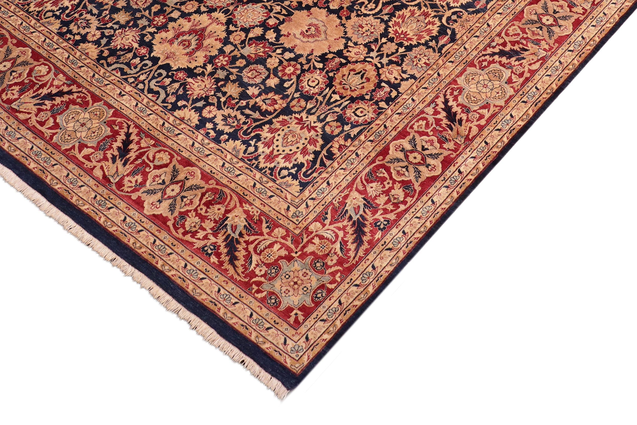 handmade Transitional Mehal Blue Red Hand Knotted RECTANGLE 100% WOOL area rug 8x10