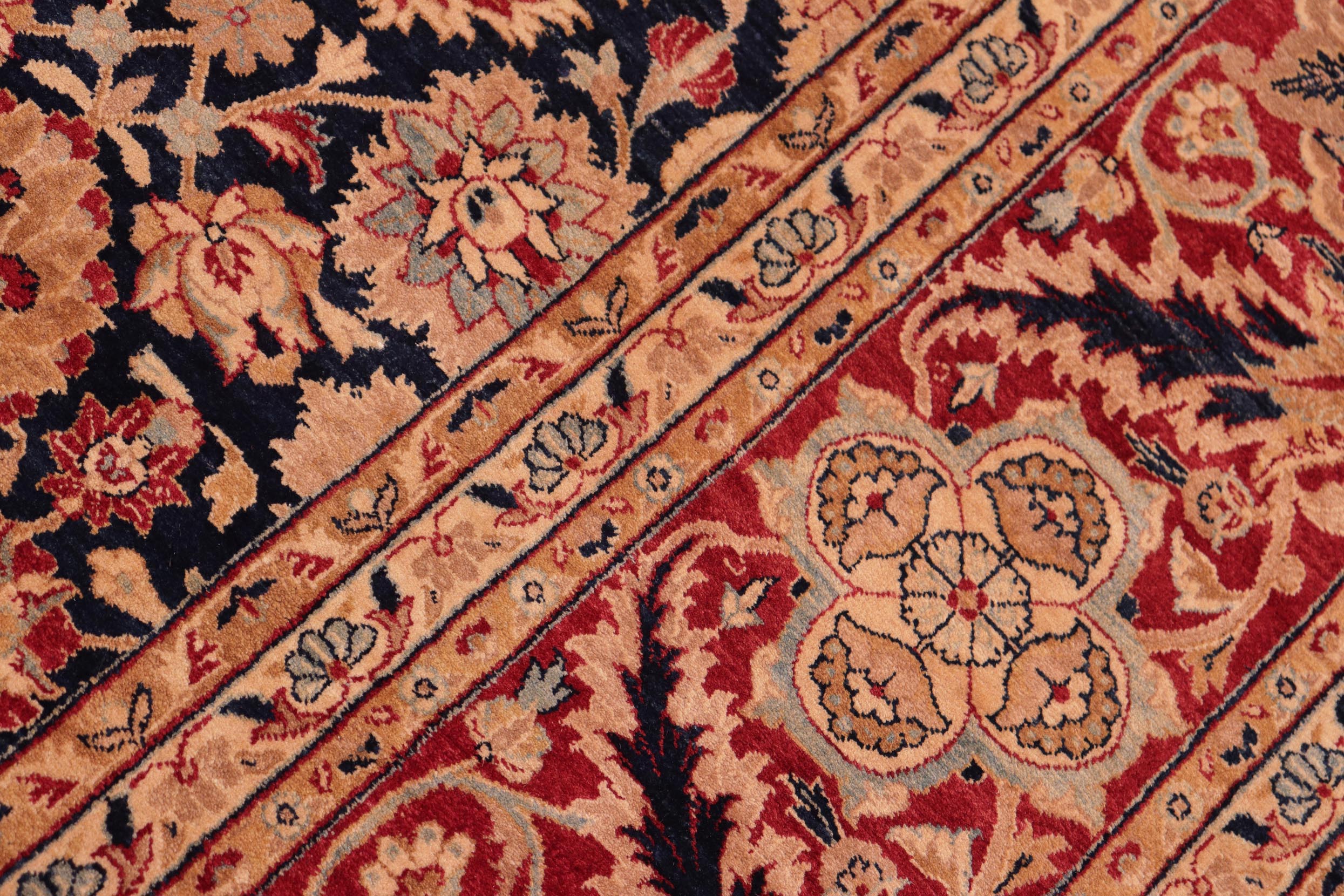 handmade Transitional Mehal Blue Red Hand Knotted RECTANGLE 100% WOOL area rug 8x10