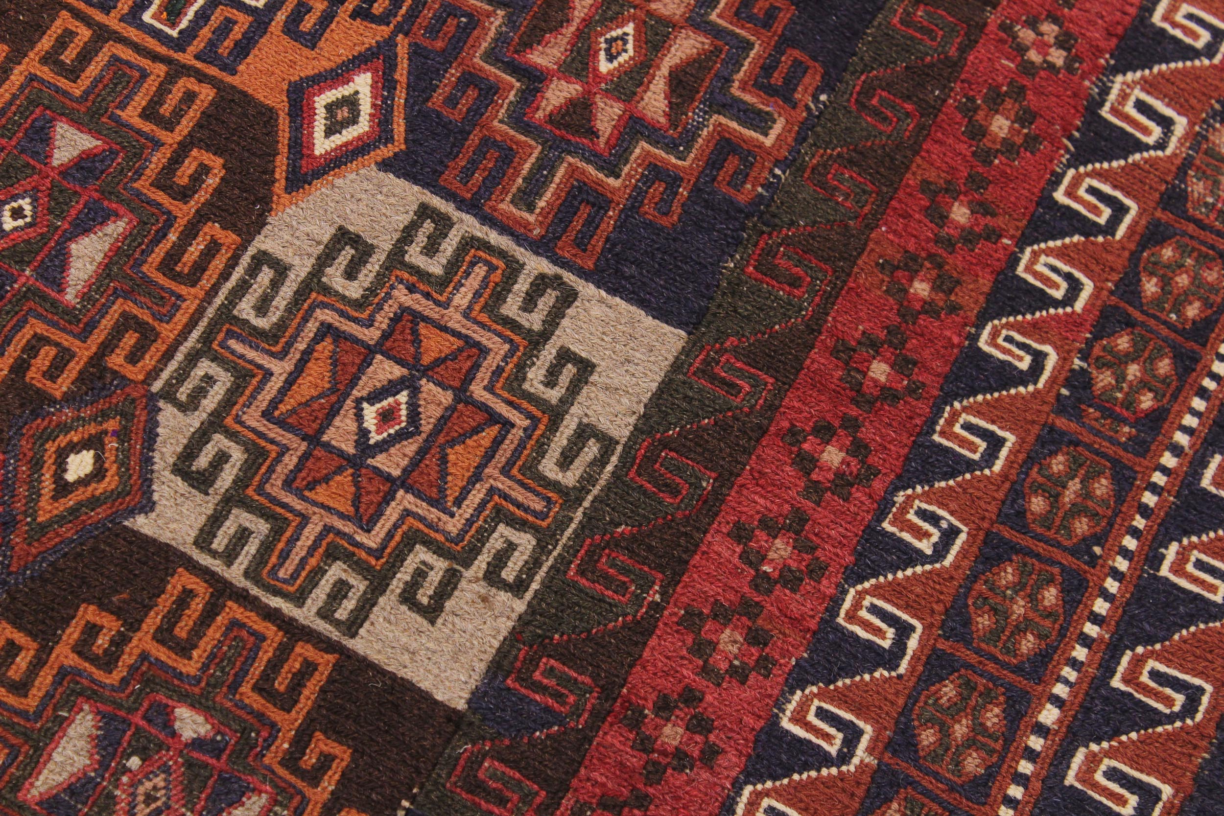 handmade Geometric Soumakh Rust Green Hand-Woven RECTANGLE 100% WOOL area rug 5 x 8