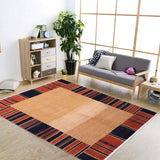 handmade Modern Gabbeh Beige Blue Hand Knotted RECTANGLE 100% WOOL area rug 5 x 7