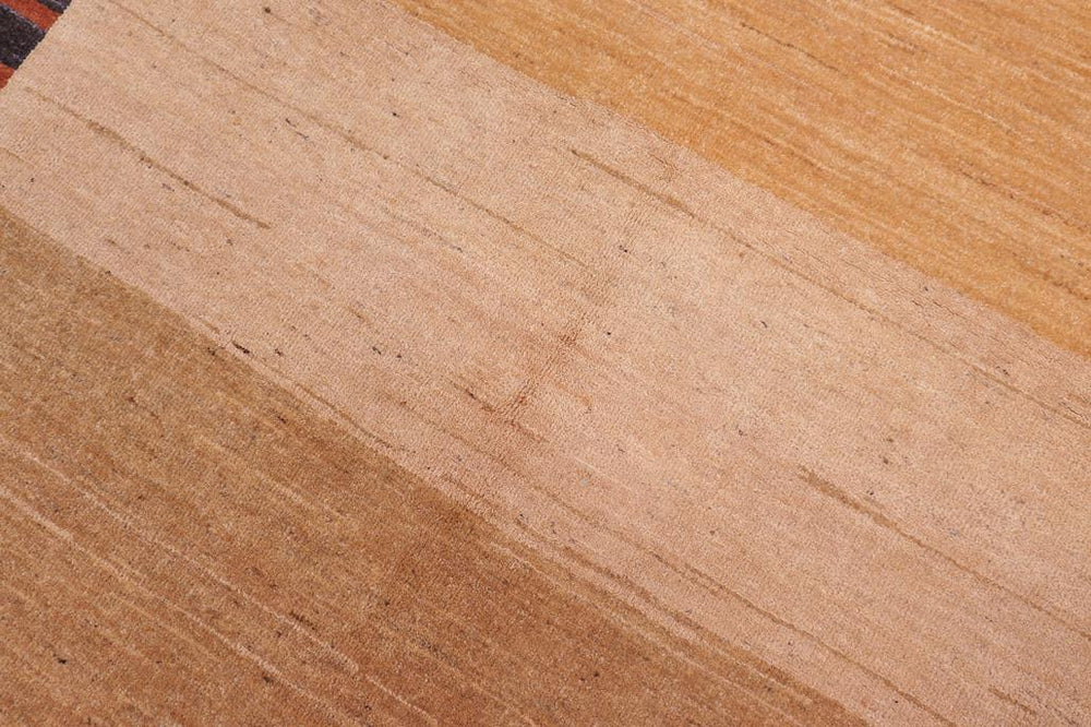 handmade Modern Gabbeh Beige Blue Hand Knotted RECTANGLE 100% WOOL area rug 5X7