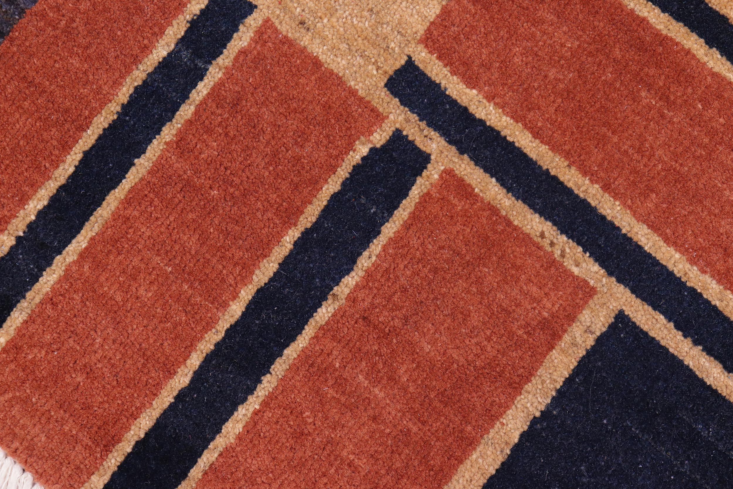 handmade Modern Gabbeh Beige Blue Hand Knotted RECTANGLE 100% WOOL area rug 5' x 7'