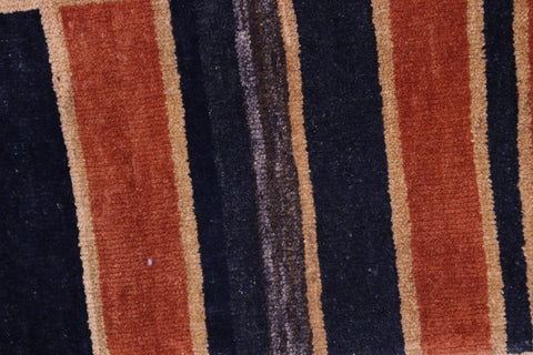 handmade Modern Gabbeh Beige Blue Hand Knotted RECTANGLE 100% WOOL area rug 5' x 7'