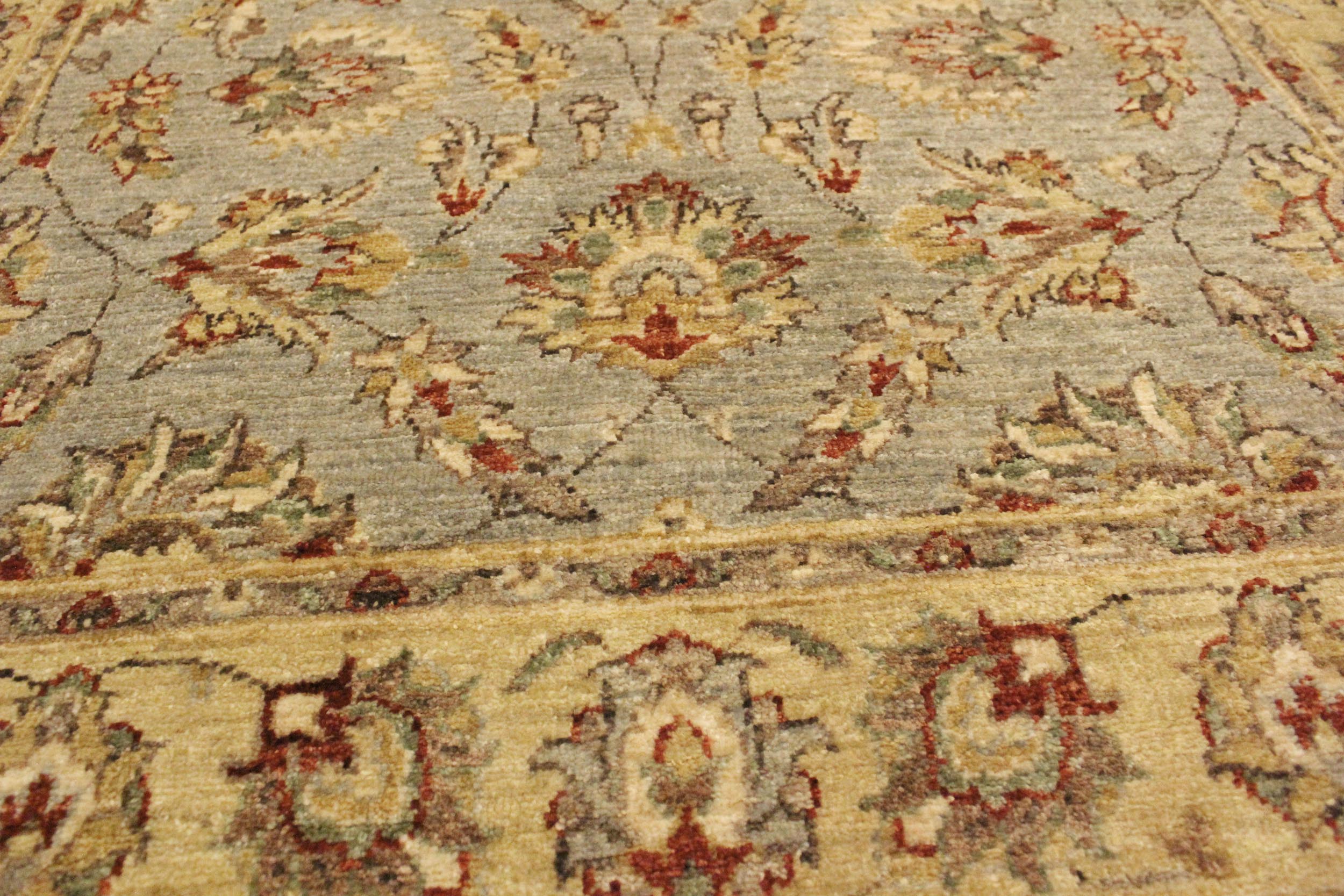 handmade Traditional Kafkaz Blue Gold Hand Knotted RECTANGLE 100% WOOL area rug 4x6