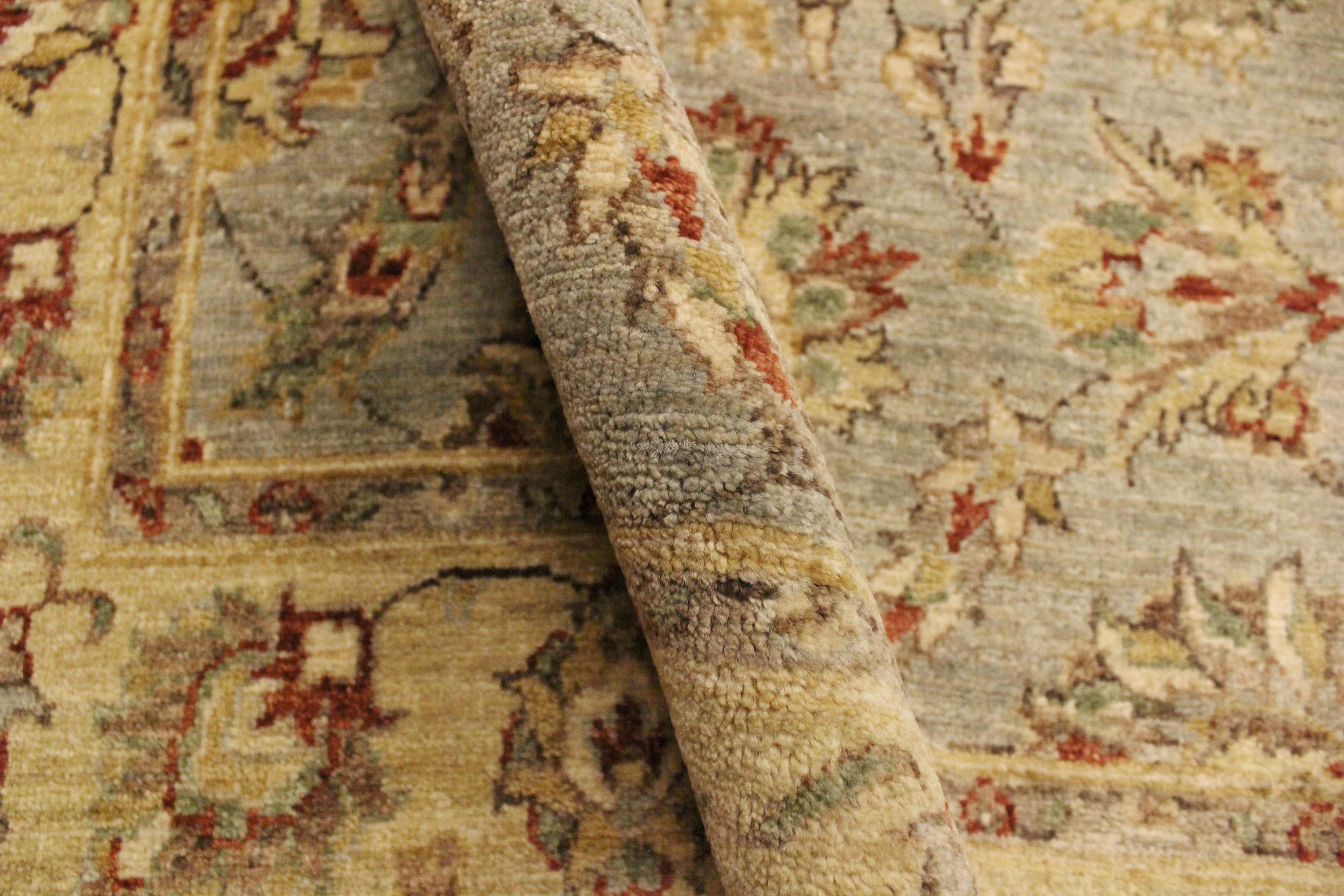 handmade Traditional Kafkaz Blue Gold Hand Knotted RECTANGLE 100% WOOL area rug 4x6