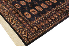 handmade Geometric Bokhara Blue Blue Hand Knotted RECTANGLE 100% WOOL area rug 4X6