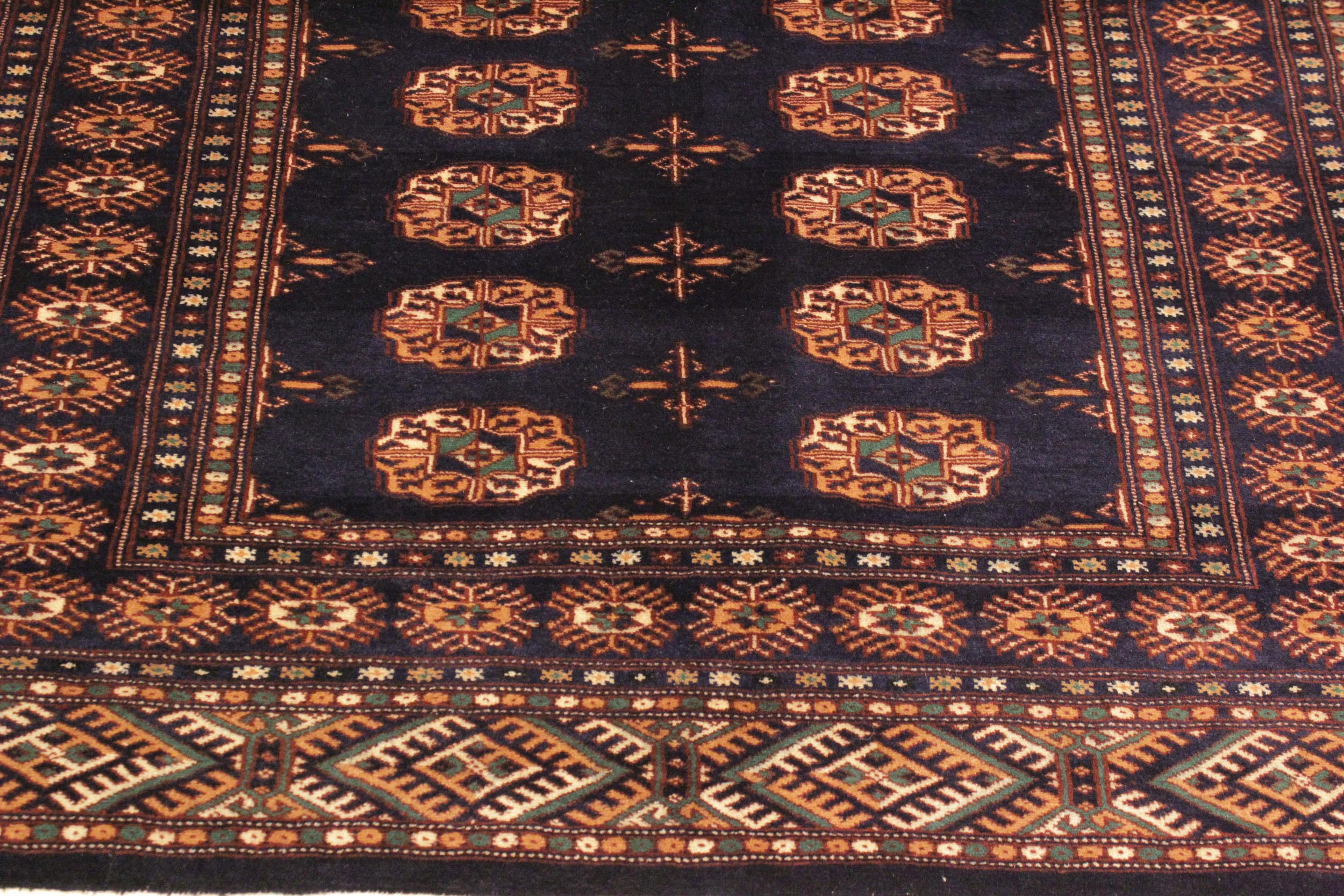 handmade Geometric Bokhara Blue Blue Hand Knotted RECTANGLE 100% WOOL area rug 4X6