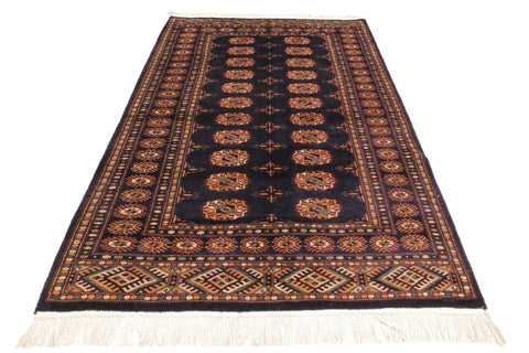 handmade Geometric Bokhara Blue Blue Hand Knotted RECTANGLE 100% WOOL area rug 4X6