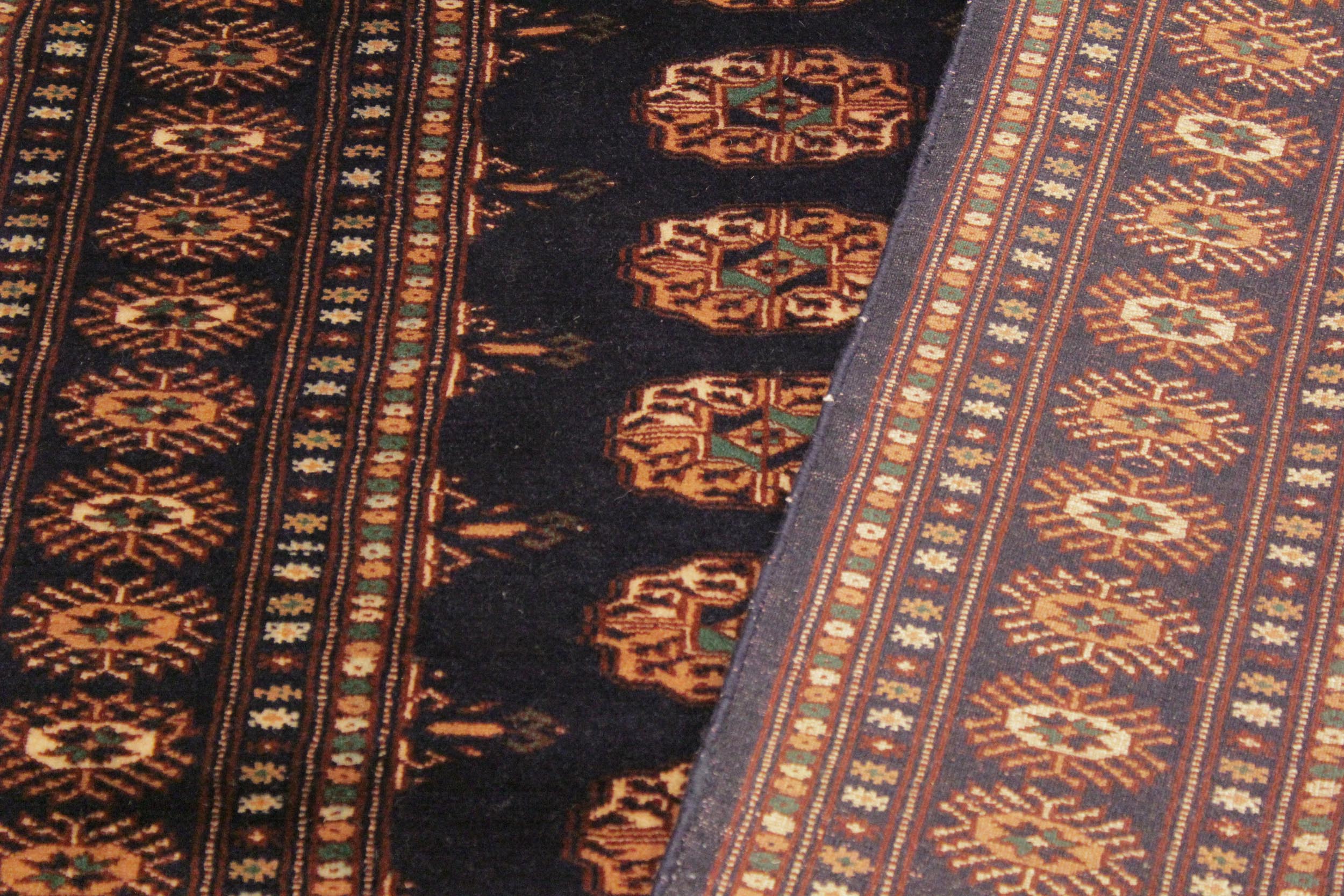 handmade Geometric Bokhara Blue Blue Hand Knotted RECTANGLE 100% WOOL area rug 4X6