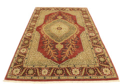 handmade Traditional Design Pink Rust Hand Knotted RECTANGLE 100% WOOL area rug 4'X6'