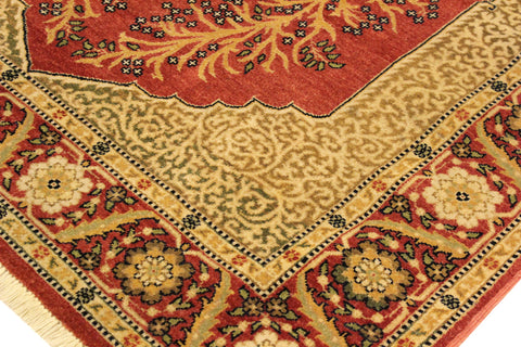 handmade Traditional Design Pink Rust Hand Knotted RECTANGLE 100% WOOL area rug 4' x 6'