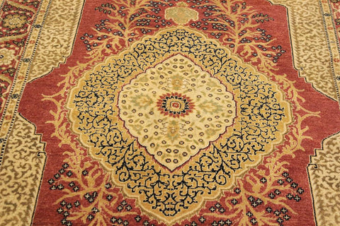 handmade Traditional Design Pink Rust Hand Knotted RECTANGLE 100% WOOL area rug 4'X6'