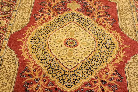 handmade Traditional Design Pink Rust Hand Knotted RECTANGLE 100% WOOL area rug 4' x 6'
