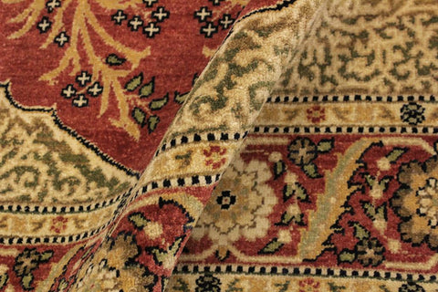 handmade Traditional Design Pink Rust Hand Knotted RECTANGLE 100% WOOL area rug 4'X6'