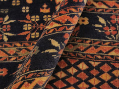 handmade Geometric  Blue Ivory Hand Knotted RECTANGLE 100% WOOL area rug 5x6