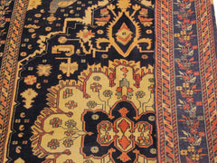 handmade Geometric  Blue Ivory Hand Knotted RECTANGLE 100% WOOL area rug 5x6