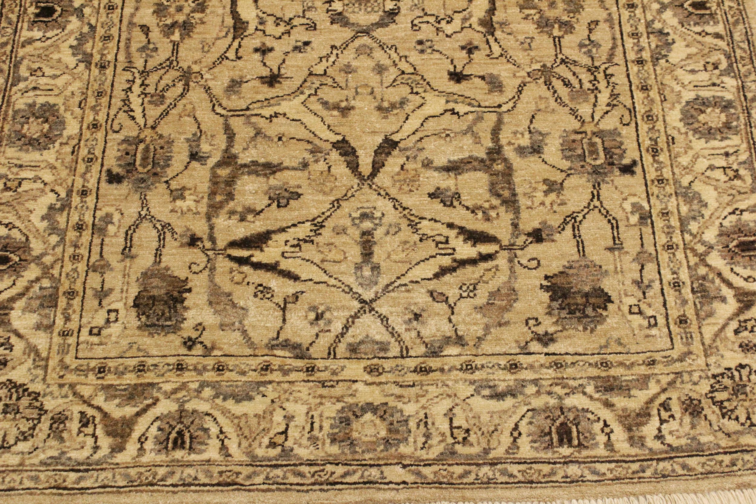 handmade Traditional Kafkaz Tan Beige Hand Knotted RECTANGLE 100% WOOL area rug 4x6