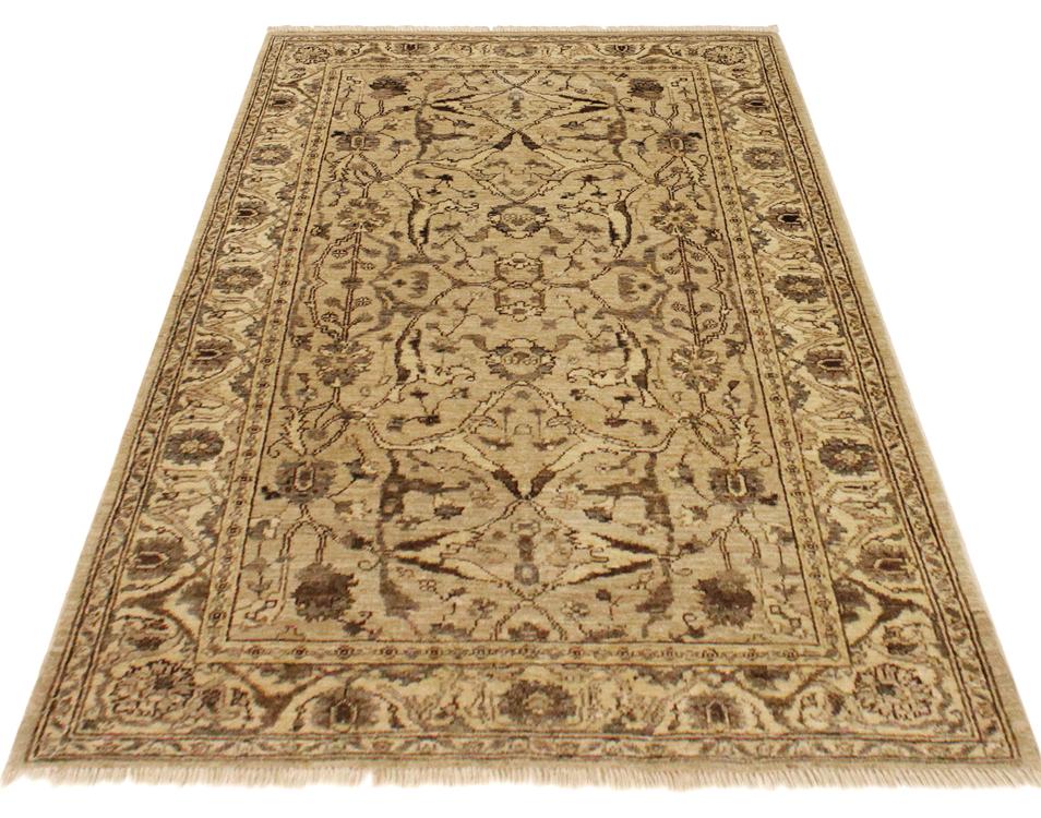 handmade Traditional Kafkaz Tan Beige Hand Knotted RECTANGLE 100% WOOL area rug 4x6