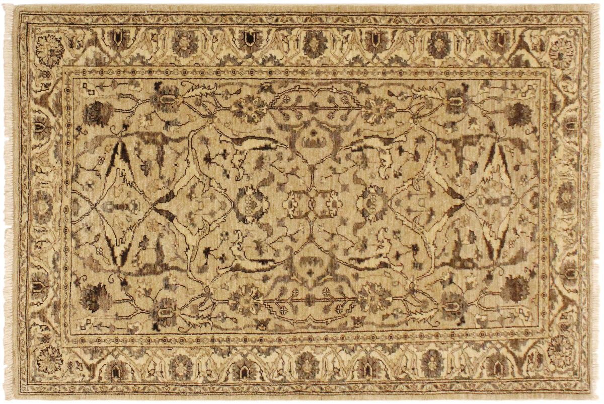 handmade Traditional Kafkaz Tan Beige Hand Knotted RECTANGLE 100% WOOL area rug 4x6