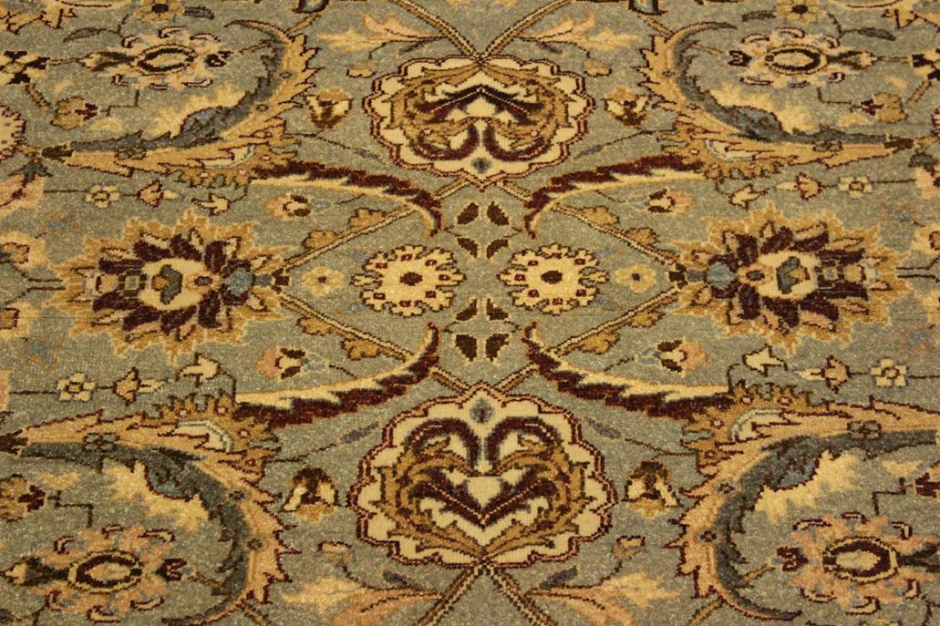 handmade Traditional Lahore Lt. Green Gold Hand Knotted RECTANGLE 100% WOOL area rug 4'X6'