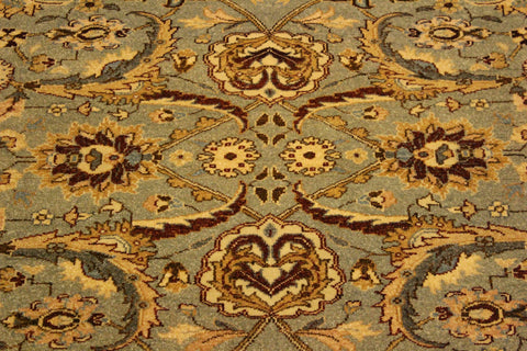 handmade Traditional Lahore Lt. Green Gold Hand Knotted RECTANGLE 100% WOOL area rug 4' x 6'