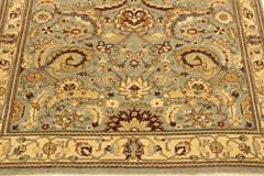 handmade Traditional Lahore Lt. Green Gold Hand Knotted RECTANGLE 100% WOOL area rug 4'X6'
