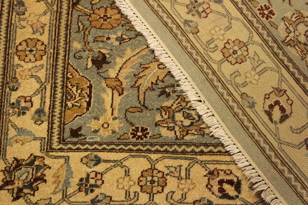 handmade Traditional Lahore Lt. Green Gold Hand Knotted RECTANGLE 100% WOOL area rug 4'X6'