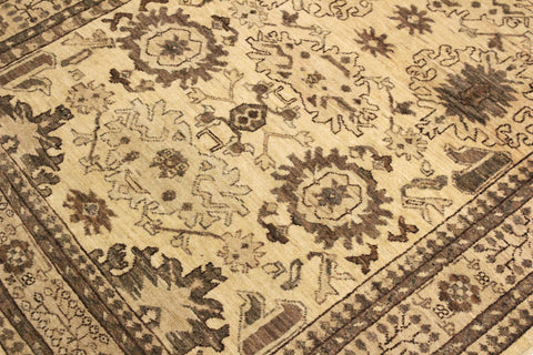 handmade Geometric Kafkaz Tan Beige Hand Knotted RECTANGLE 100% WOOL area rug 4' x 6'