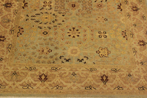 handmade Traditional Gulzar Lt. Blue Lt. Tan Hand Knotted RECTANGLE 100% WOOL area rug 4' x 6'