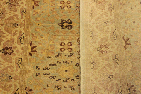 handmade Traditional Gulzar Lt. Blue Lt. Tan Hand Knotted RECTANGLE 100% WOOL area rug 4' x 6'