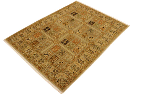 handmade Transitional Design Lt. Tan Lt. Gray Hand Knotted RECTANGLE 100% WOOL area rug 4' x 6'