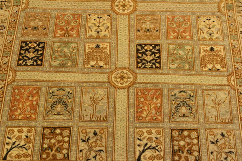 handmade Transitional Design Lt. Tan Lt. Gray Hand Knotted RECTANGLE 100% WOOL area rug 4' x 6'