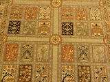 handmade Traditional Design Lt. Tan Lt. Gray Hand Knotted RECTANGLE 100% WOOL area rug 4x6