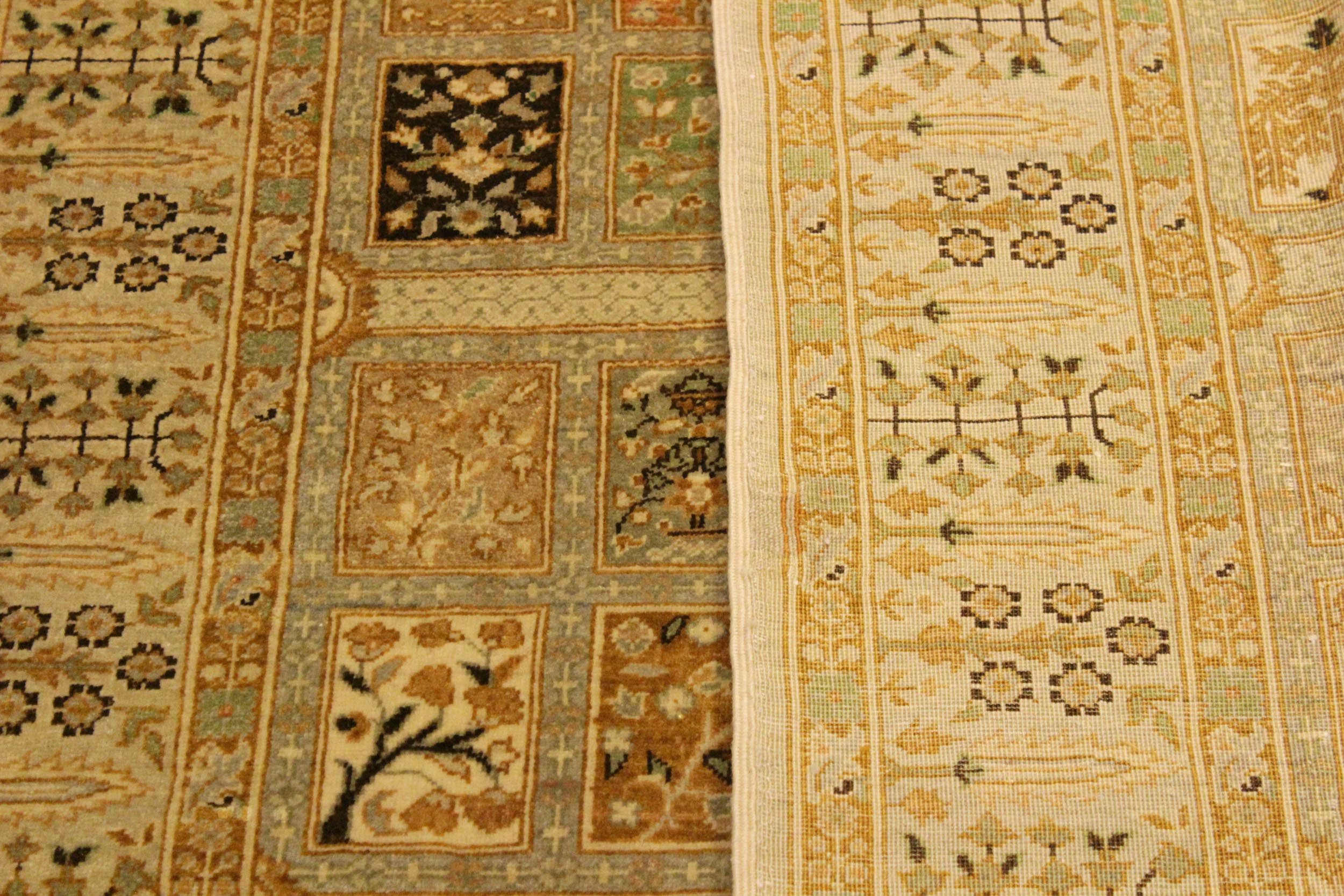 handmade Transitional Design Lt. Tan Lt. Gray Hand Knotted RECTANGLE 100% WOOL area rug 4' x 6'