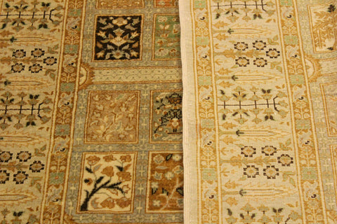 handmade Transitional Design Lt. Tan Lt. Gray Hand Knotted RECTANGLE 100% WOOL area rug 4' x 6'