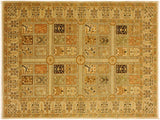 handmade Traditional Design Lt. Tan Lt. Gray Hand Knotted RECTANGLE 100% WOOL area rug 4x6