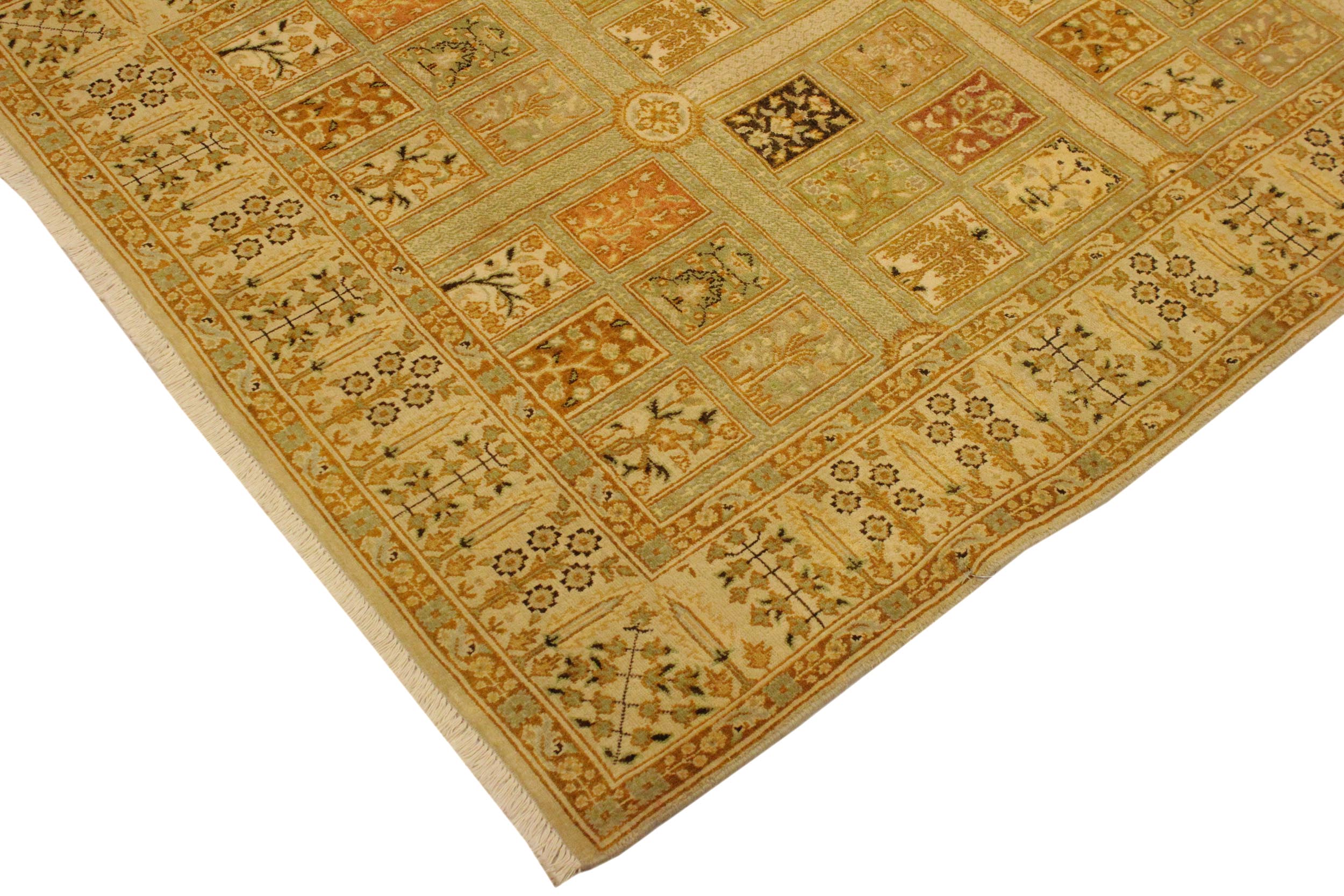 handmade Transitional Design Tan Gold Hand Knotted RECTANGLE 100% WOOL area rug 4' x 6'