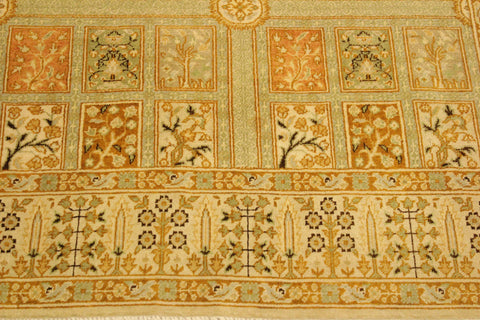 handmade Transitional Design Tan Gold Hand Knotted RECTANGLE 100% WOOL area rug 4' x 6'