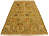 handmade Traditional Design Tan Gold Hand Knotted RECTANGLE 100% WOOL area rug 4x6