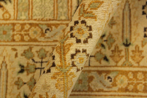 handmade Transitional Design Tan Gold Hand Knotted RECTANGLE 100% WOOL area rug 4' x 6'