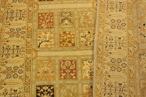 handmade Transitional Design Tan Gold Hand Knotted RECTANGLE 100% WOOL area rug 4' x 6'