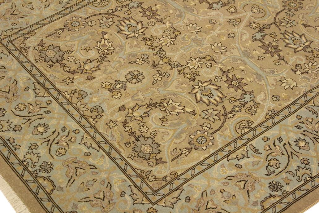 handmade Traditional Design Tan Blue Hand Knotted RECTANGLE 100% WOOL area rug 4'X6'