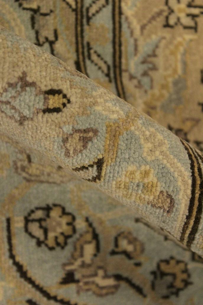 handmade Traditional Design Tan Blue Hand Knotted RECTANGLE 100% WOOL area rug 4'X6'