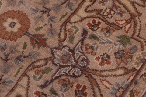 handmade Traditional Tabriz Tan Brown Hand Knotted RECTANGLE 100% WOOL area rug 4x7