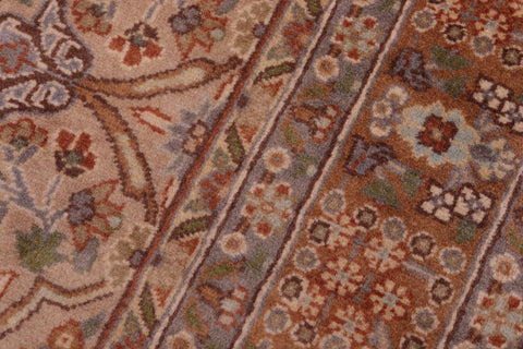 handmade Traditional Tabriz Tan Brown Hand Knotted RECTANGLE 100% WOOL area rug 4x7